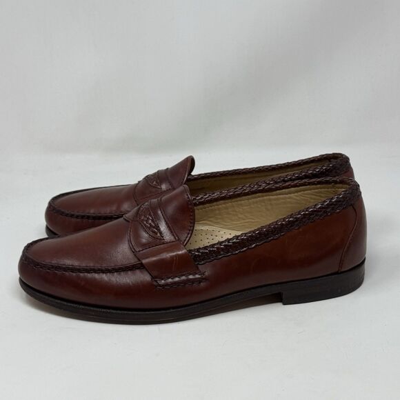 Allen Edmonds Newcastle Loafers Mens 11.5 D Brown Leather Weave Slip On Dress main image 7